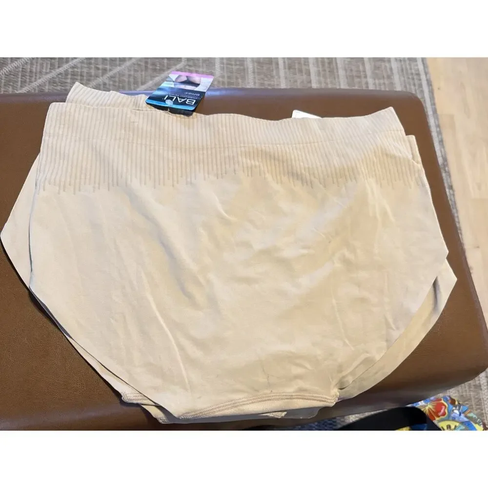 Bali Comfort Revolution Hi-Cut Panties Women 2XL/9 Beige 3 Pack DFMSH3 APRU NWT